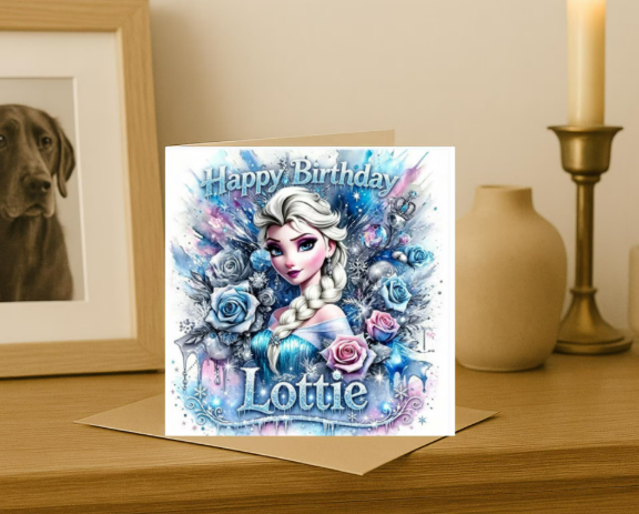 Personalized frozen elsa Birthday Card