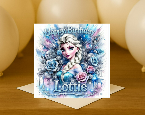 Personalized frozen elsa Birthday Card