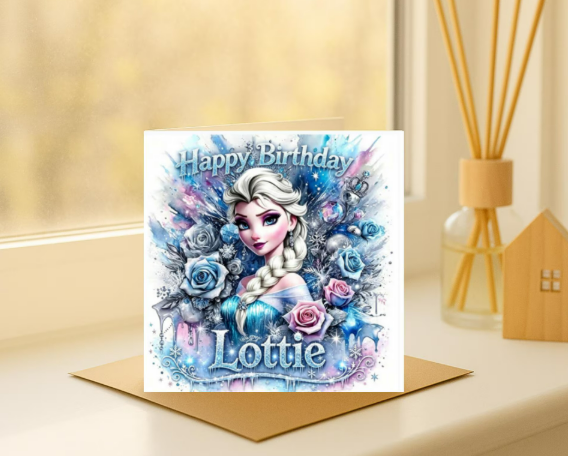 Personalized frozen elsa Birthday Card