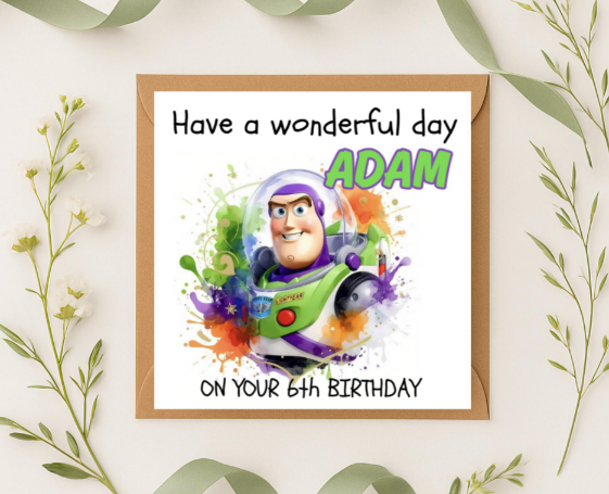 Personalized buzz lightyear Birthday Card
