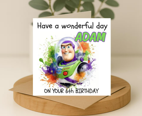 Personalized buzz lightyear Birthday Card