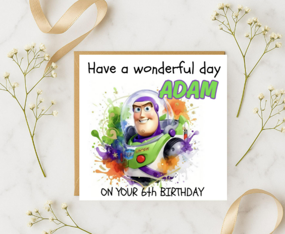Personalized buzz lightyear Birthday Card