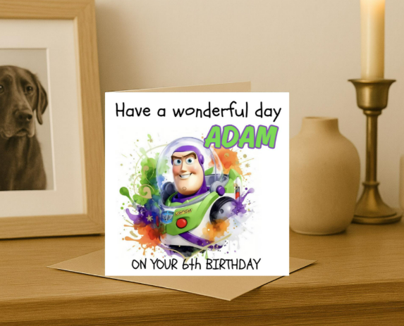 Personalized buzz lightyear Birthday Card