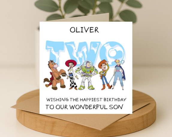 Personalized toy story number Birthday Card