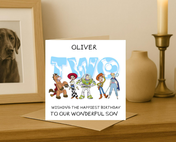 Personalized toy story number Birthday Card
