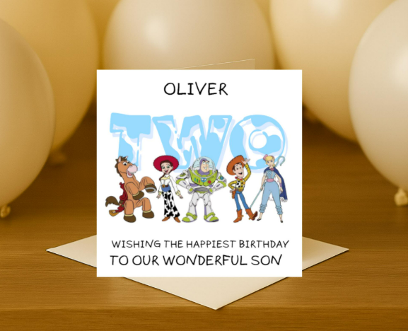 Personalized toy story number Birthday Card