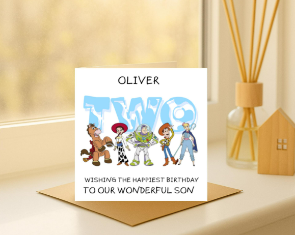 Personalized toy story number Birthday Card