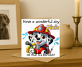 Personalized marshal paw patrol name Birthday Card