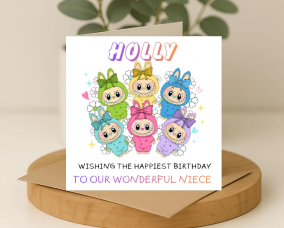 Personalized Labubu Birthday Card