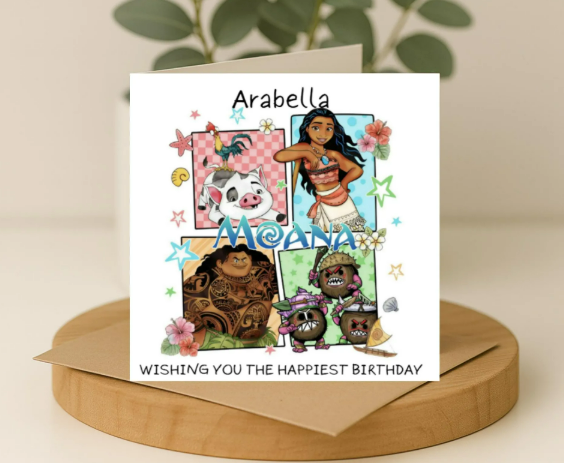 Personalized moana Birthday Card