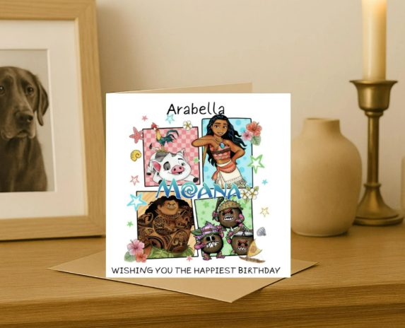 Personalized moana Birthday Card