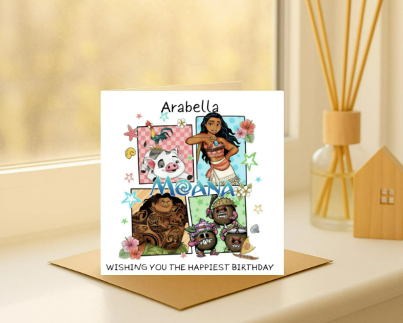 Personalized moana Birthday Card
