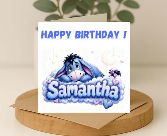 Personalized Eeyore Birthday Card
