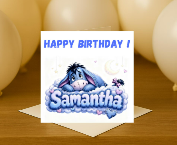 Personalized Eeyore Birthday Card