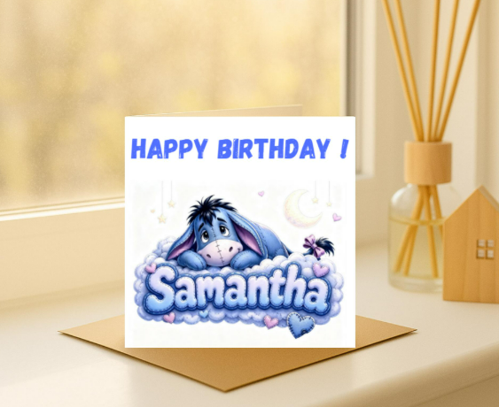 Personalized Eeyore Birthday Card