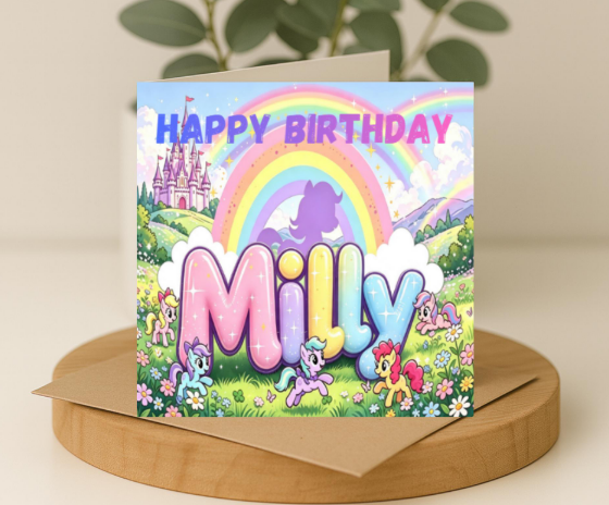 Personalized my little pony Birthday Card