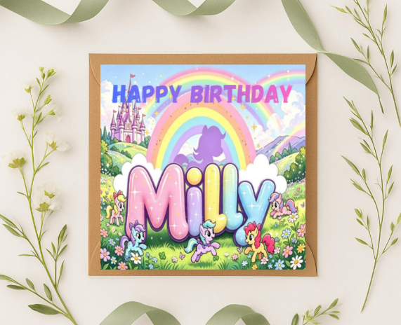 Personalized my little pony Birthday Card