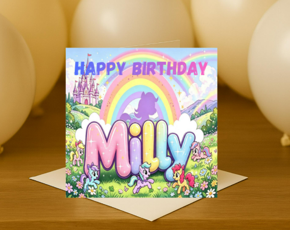 Personalized my little pony Birthday Card