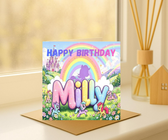 Personalized my little pony Birthday Card