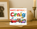 Personalized cars Birthday Card
