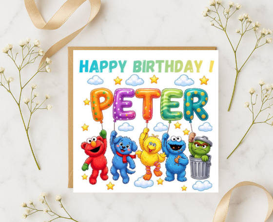 Personalized sesame street Birthday Card