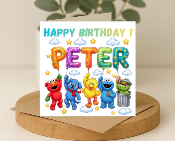 Personalized sesame street Birthday Card