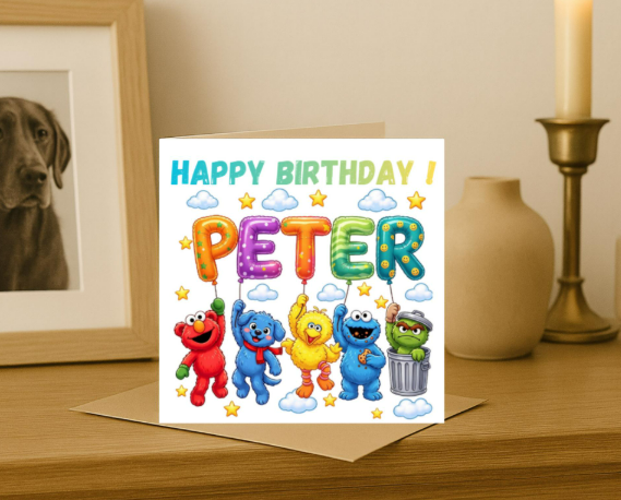 Personalized sesame street Birthday Card