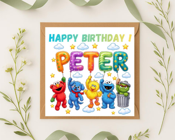 Personalized sesame street Birthday Card
