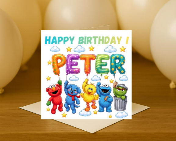 Personalized sesame street Birthday Card