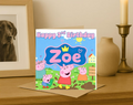 Personalized peppa name Birthday Card