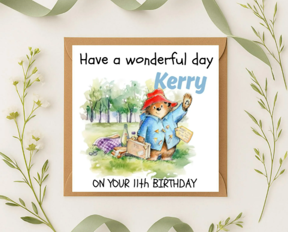 Personalized paddington picnic  Birthday Card