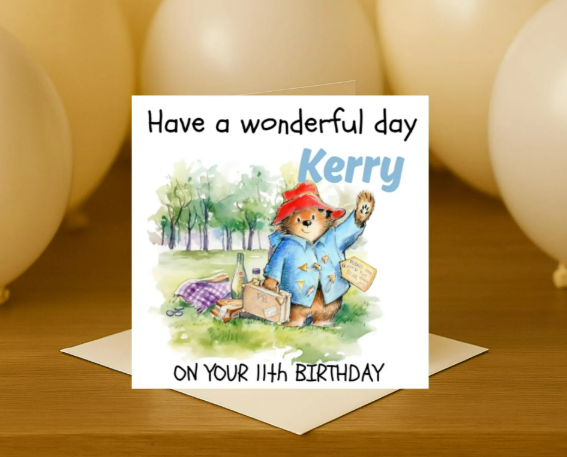 Personalized paddington picnic  Birthday Card