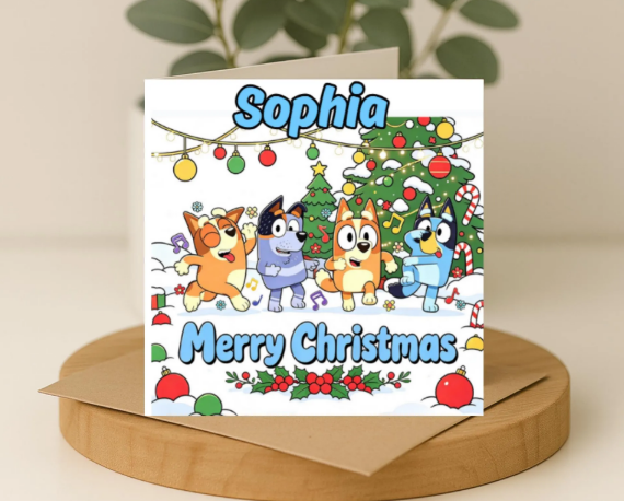 Personalized bluey christmas Card