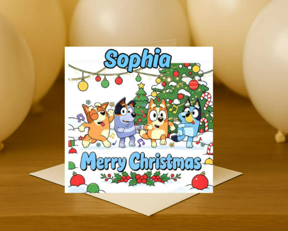 Personalized bluey christmas Card