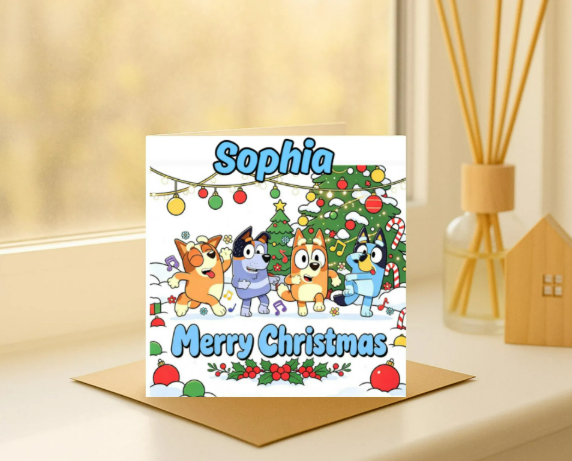 Personalized bluey christmas Card