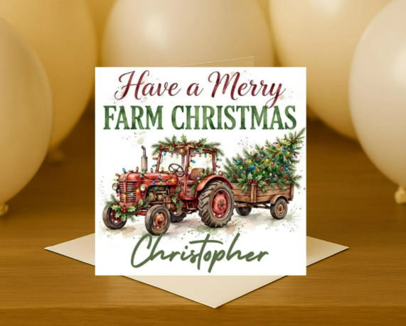 Personalized merry farm Christmas Card