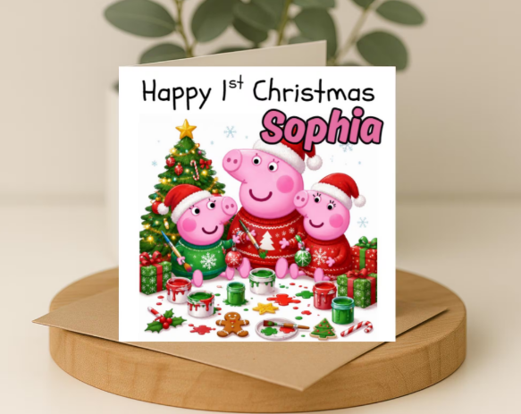 Personalized peppa pig Christmas Card