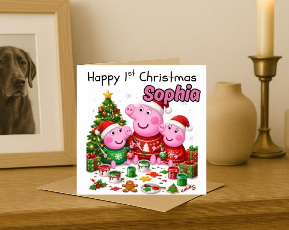 Personalized peppa pig Christmas Card