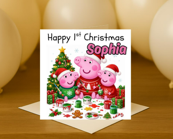 Personalized peppa pig Christmas Card