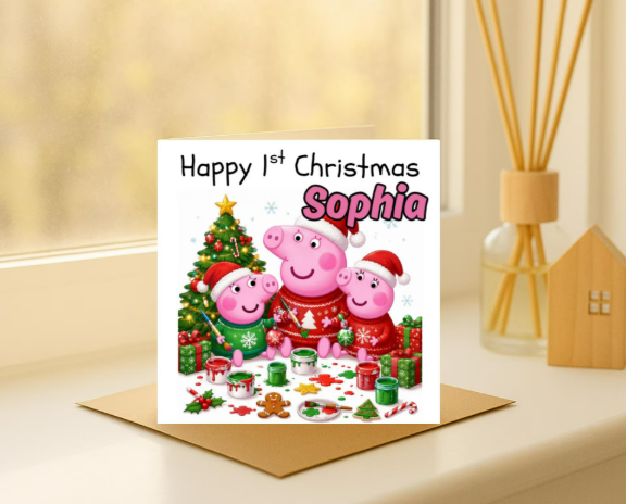 Personalized peppa pig Christmas Card
