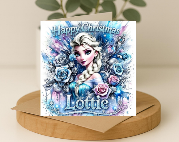 Personalized frozen elsa Christmas Card