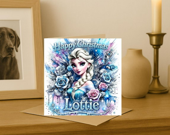 Personalized frozen elsa Christmas Card