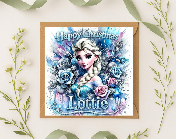 Personalized frozen elsa Christmas Card