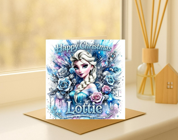 Personalized frozen elsa Christmas Card