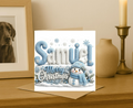 Personalized boys knitted Christmas Card