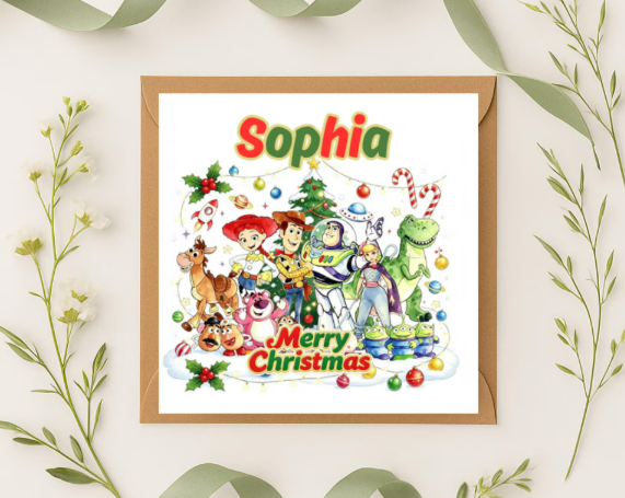 Personalized toy story Christmas Card