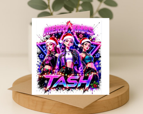 Personalized k pop Christmas Card