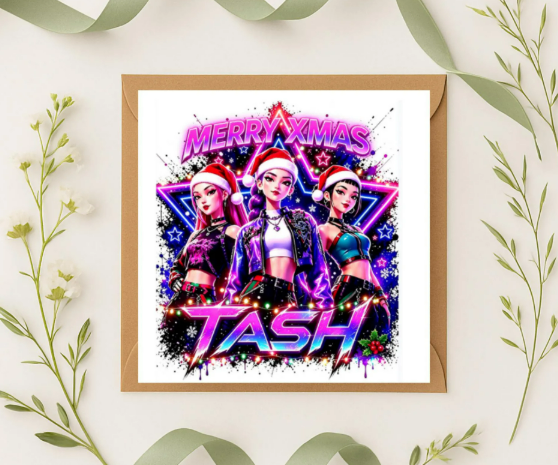 Personalized k pop Christmas Card