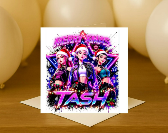 Personalized k pop Christmas Card